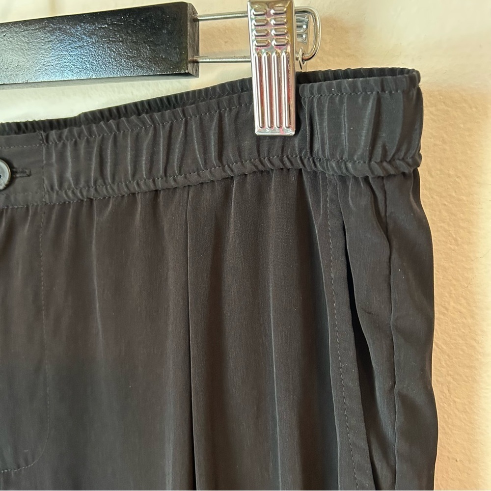 J. Crew Black Drapey Patio Pant Wide Leg Cropped Culotte Silky Feel - Size 4 - Picture 10 of 14